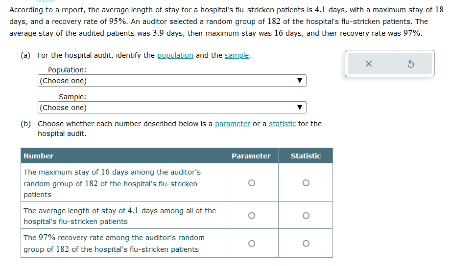 Solved According to a report, the average length of stay for