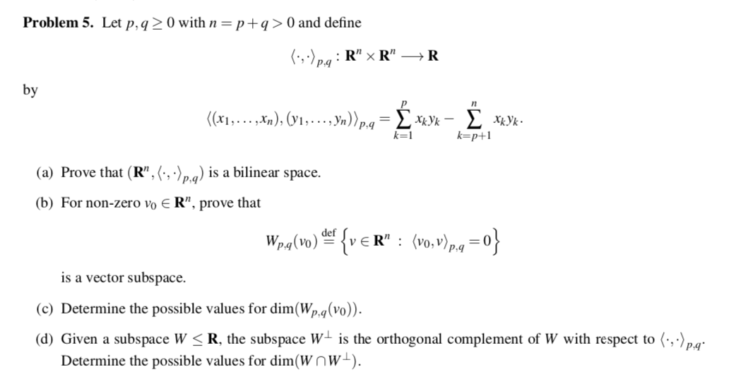 Solved Problem 5 Let P Q 0 With N P Q 0 And Define 7 Chegg Com