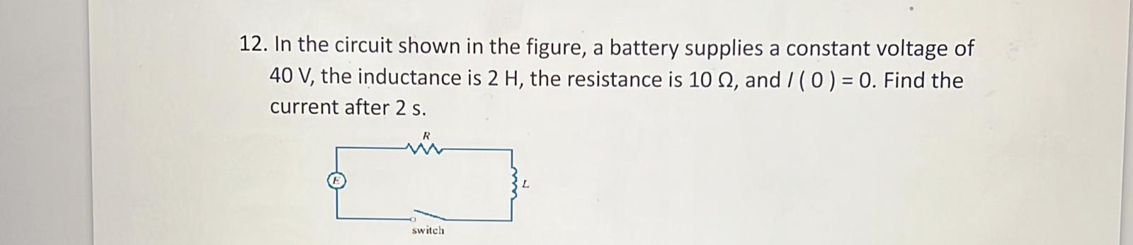 Solved 12. In The Circuit Shown In The Figure, A Battery | Chegg.com