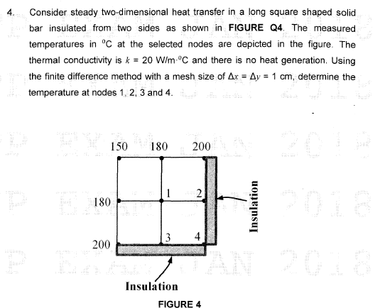 Solved 4. Consider steady two-dimensional heat transfer in a | Chegg.com