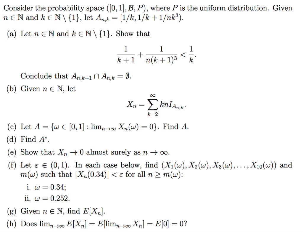 Consider the probability space ([0, 1], B, P), where | Chegg.com