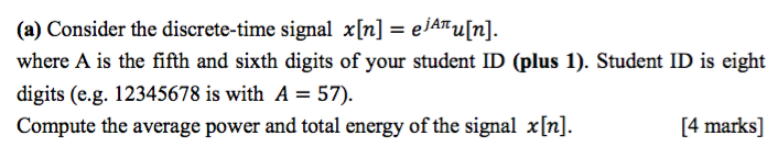Solved (a) Consider the discrete-time signal x[n] = | Chegg.com