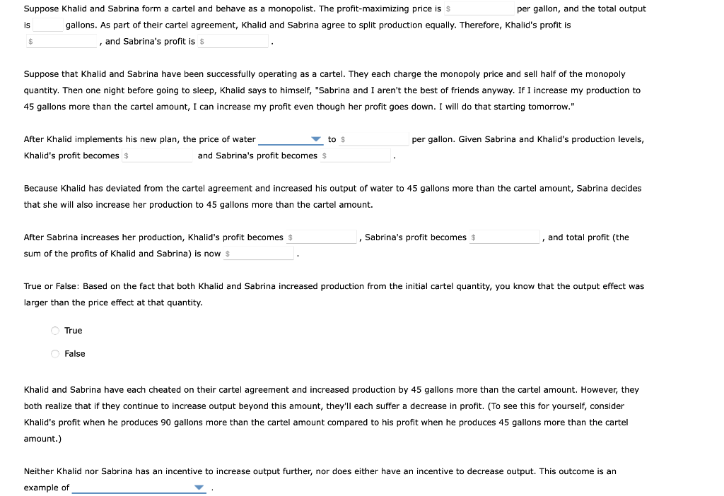 Solved 3. Breakdown of a cartel agreement Consider a town in