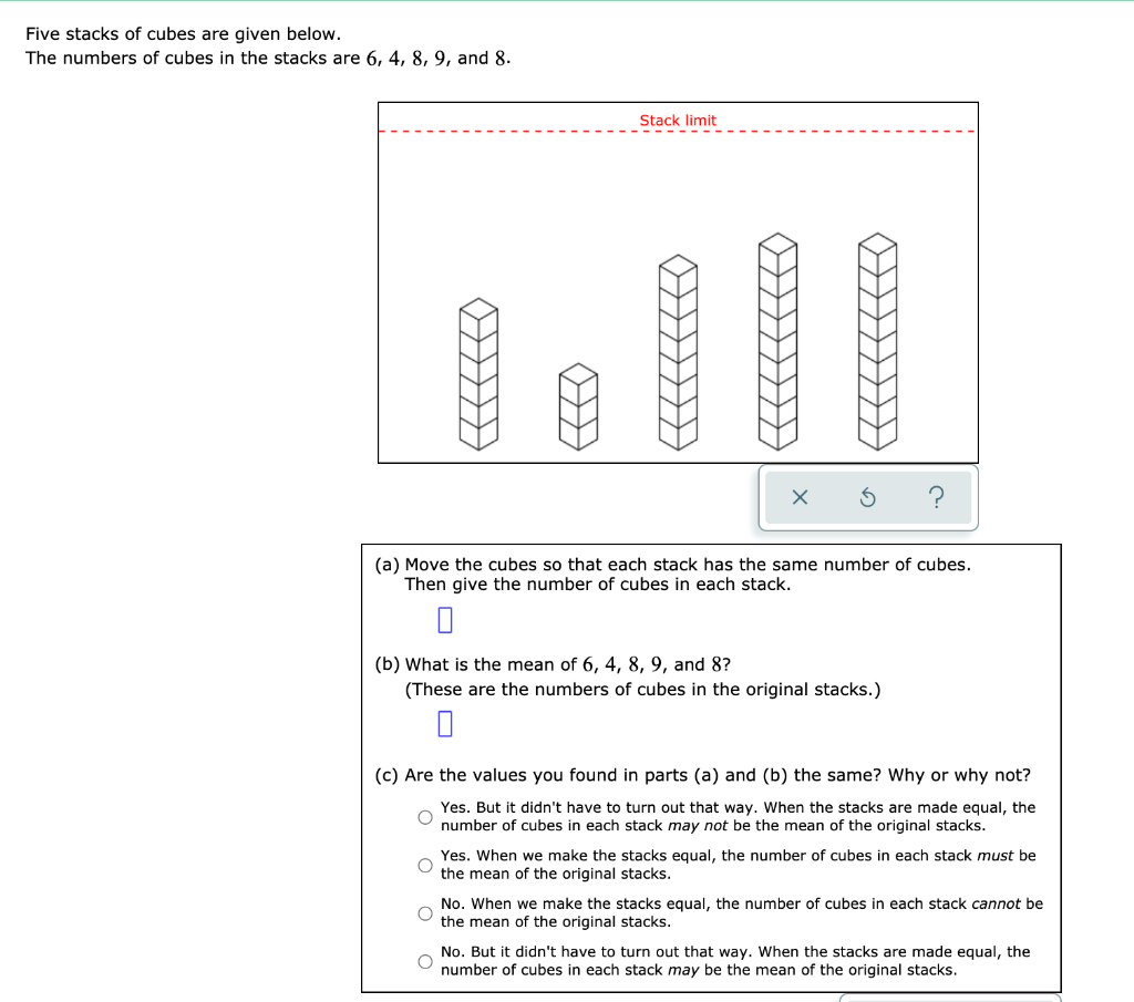 Solved Five stacks of cubes are given below. The numbers of