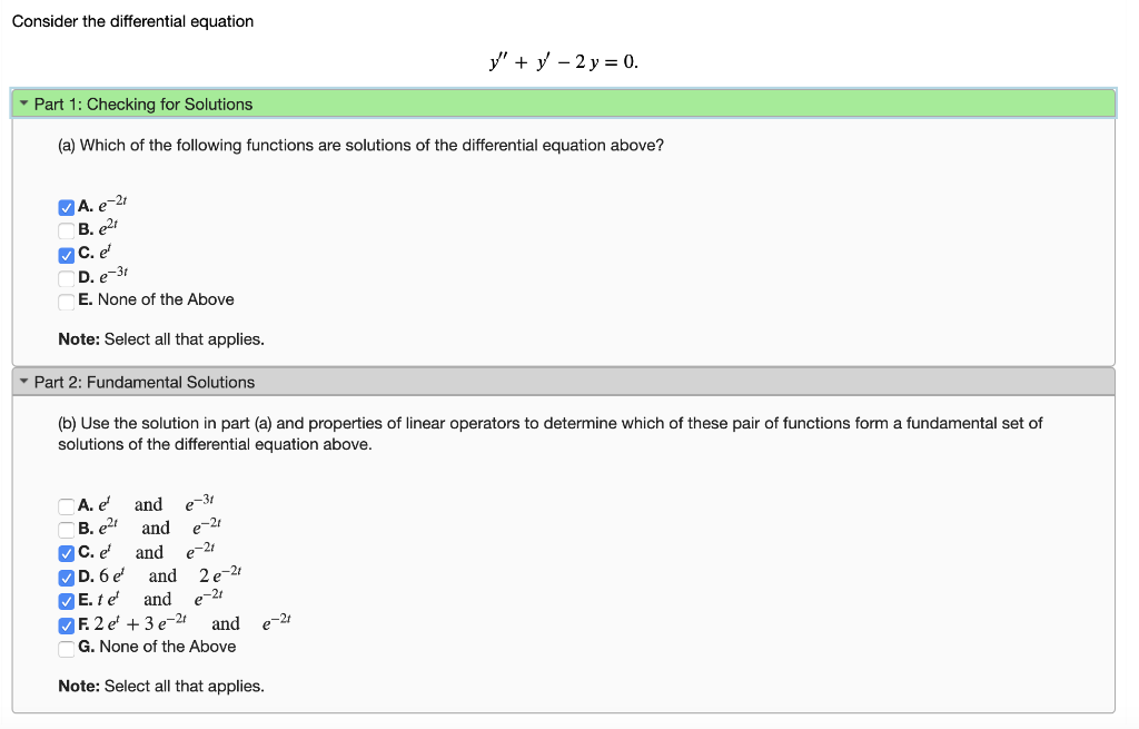 Solved Consider the differential equation }" + y' - 2 y = 0. | Chegg.com