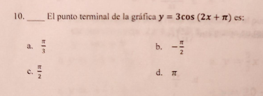 Solved The terminal point of the graph y = 3 cos (2x + pi) | Chegg.com