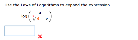 use the laws of logarithms to expand the expression. log6(7r)