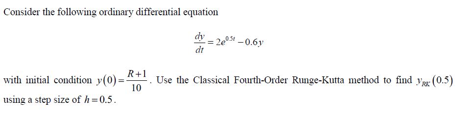 Solved Consider the following ordinary differential equation | Chegg.com