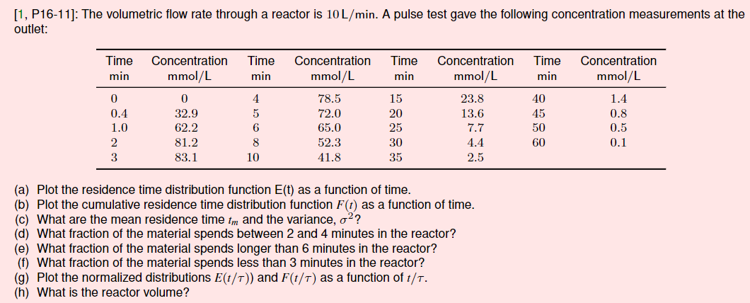 Solved [1, P16-11): The volumetric flow rate through a | Chegg.com