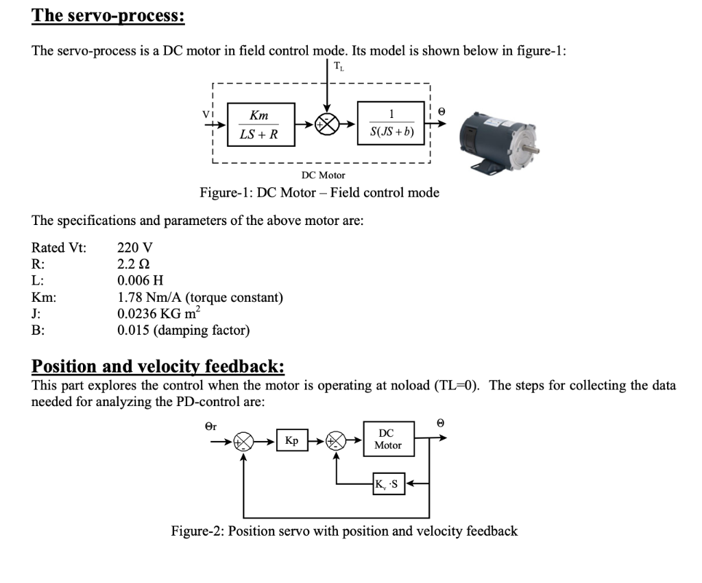 The servoprocess The servoprocess is a DC motor in