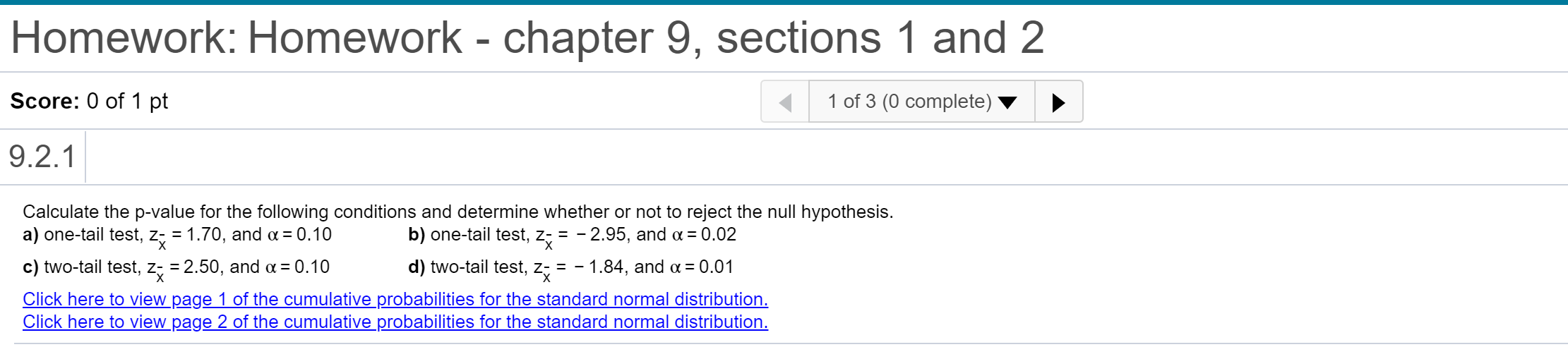 Solved Homework: Homework - chapter 9, sections 1 and 2 | Chegg.com