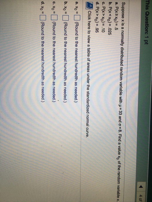 Solved This Question: 1 pt suppose x is a normally | Chegg.com