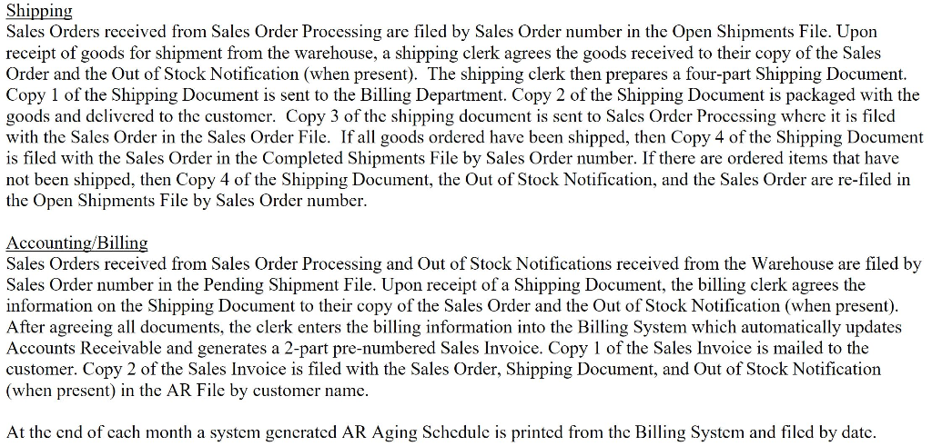 Solved Based on the narrative below, prepare a flowchart | Chegg.com