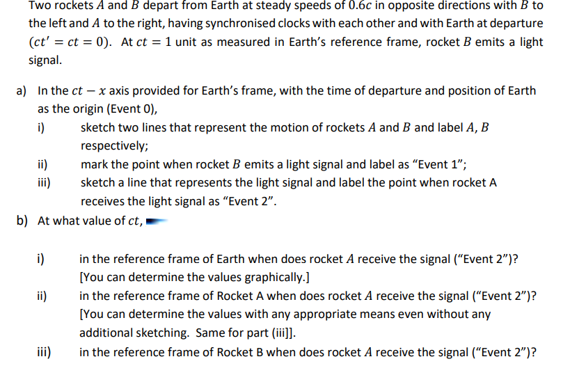 Solved Two Rockets A And B Depart From Earth At Steady | Chegg.com