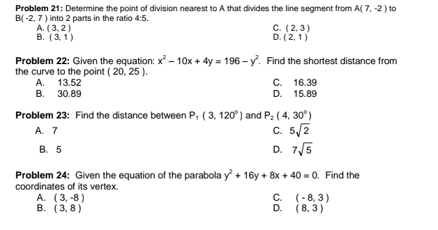 Solved Problem 21: Determine the point of division nearest | Chegg.com