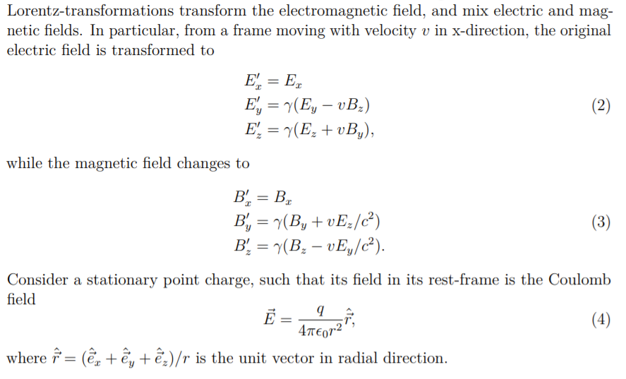 Solved Lorentz-transformations Transform The Electromagnetic | Chegg.com