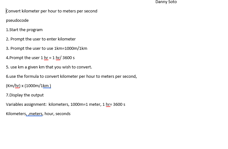 Meters per second kilometers per outlet hour