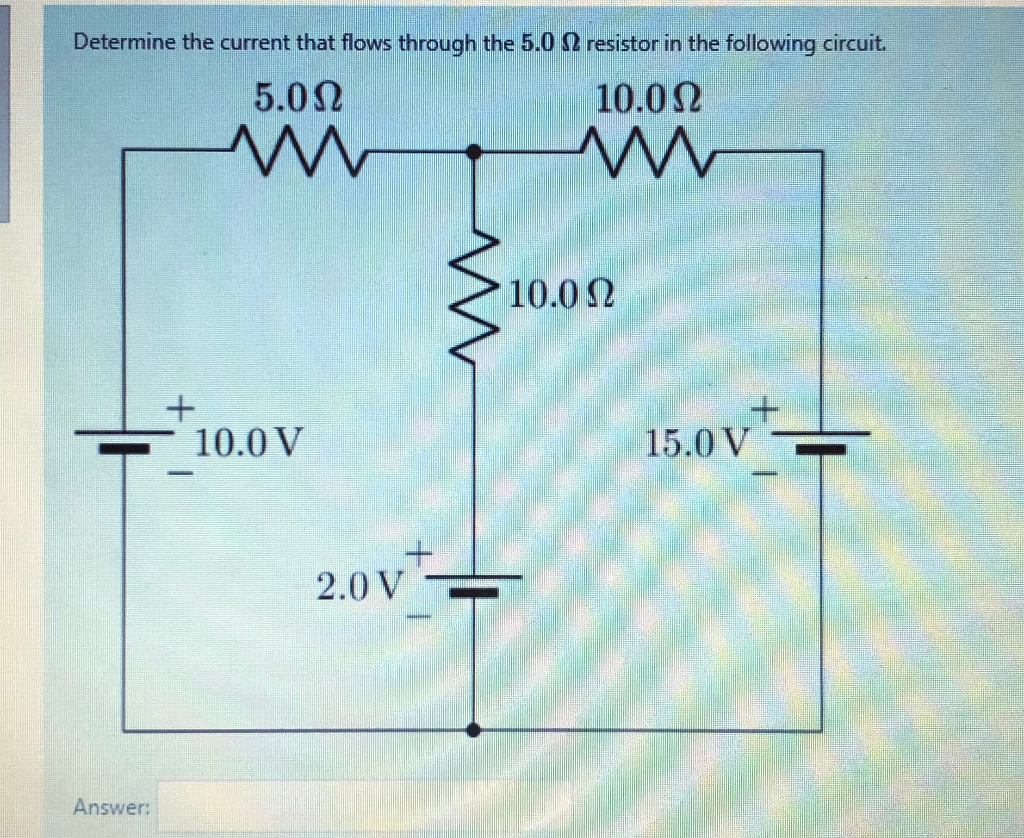 Solved Determine the current that flows through the 5.0 A | Chegg.com