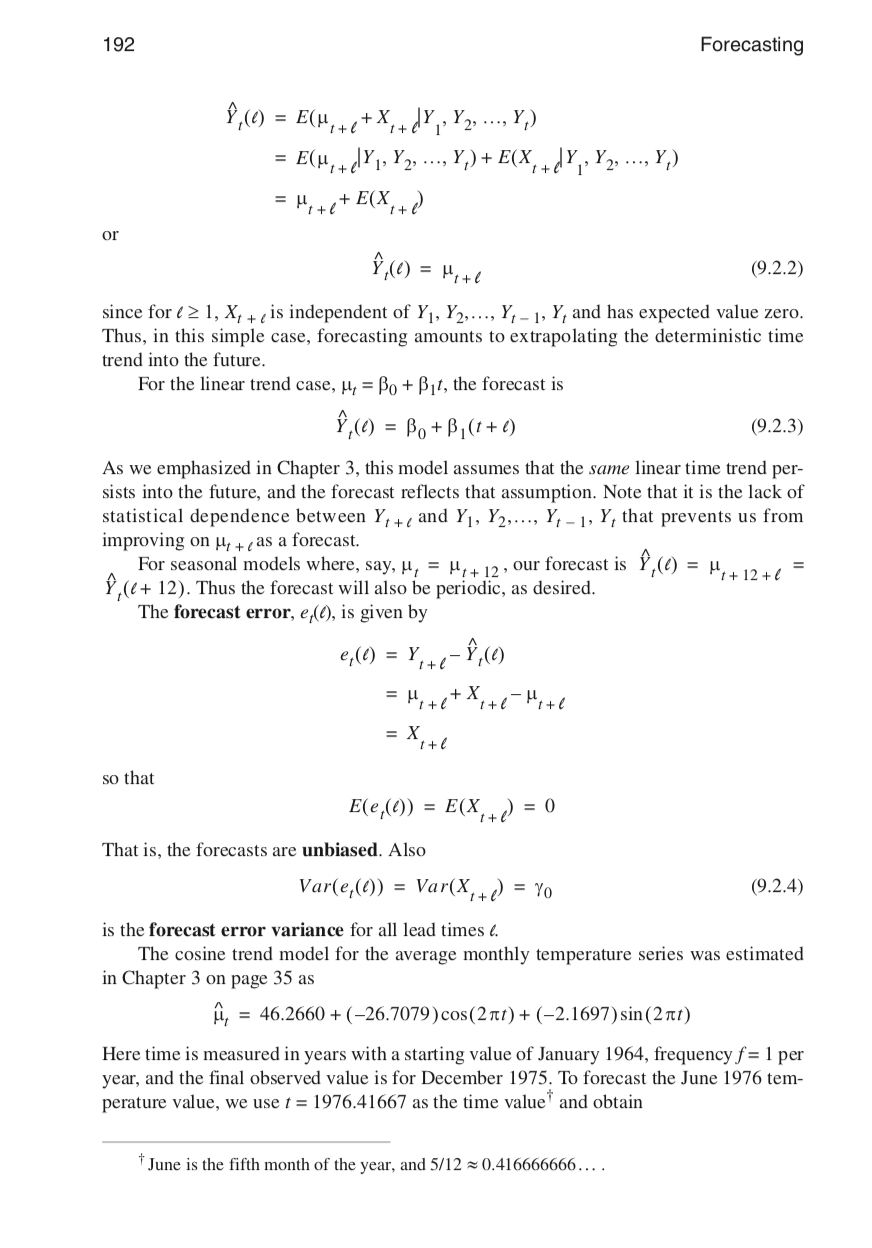 Solved 192 Forecasting I E 4 C X Dy Y2 Y E Chegg Com
