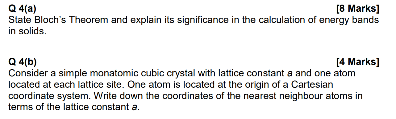 Solved Could You Part (b) Of This Solid State Physics | Chegg.com