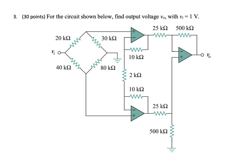 Solved 3. (30 points) For the circuit shown below, find | Chegg.com