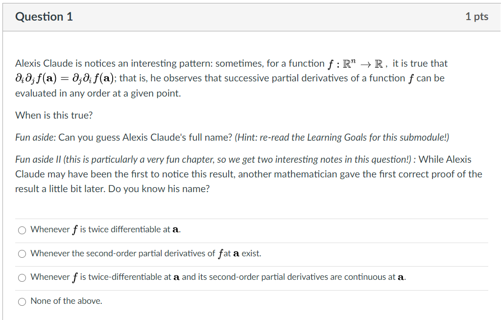 Solved Question 1 1 pts Claude is notices an | Chegg.com