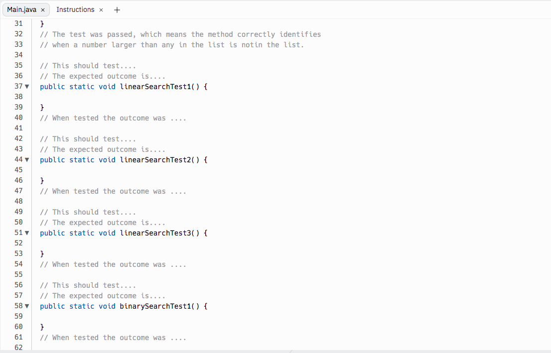 Solved Create 3 Test Cases for each method as shown below | Chegg.com