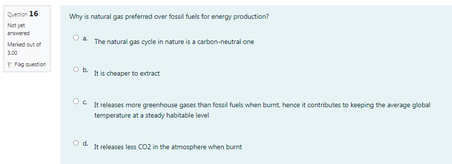 Solved Why is natural gas preferred over fossil fuels for | Chegg.com