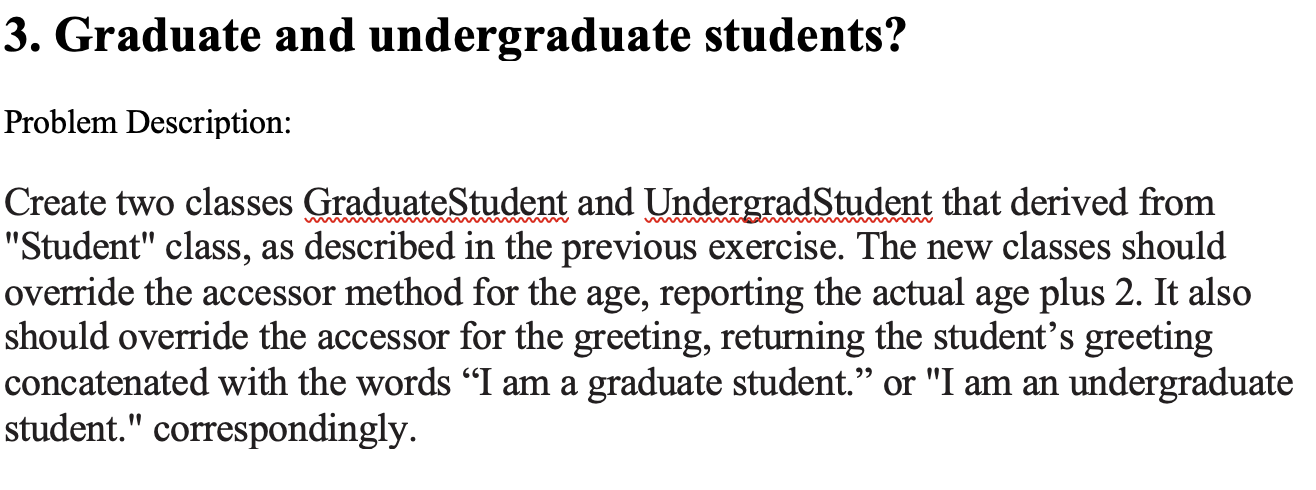 Solved 3. Graduate and undergraduate students? Problem | Chegg.com