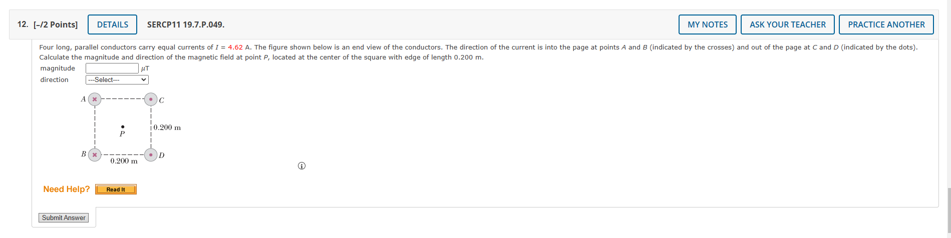 Solved Calculate The Magnitude And Direction Of The Magnetic | Chegg.com