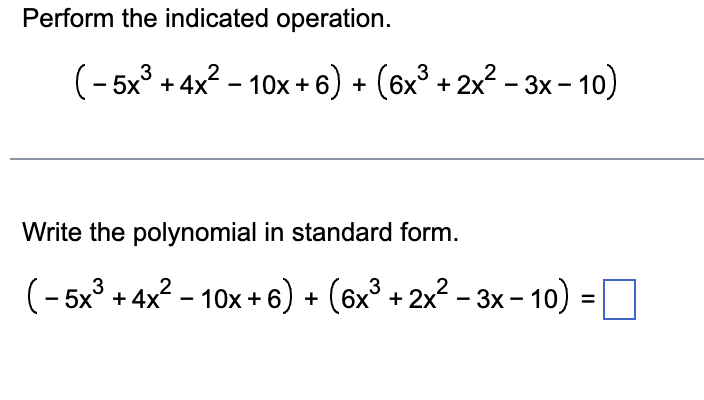 Solved Write the polynomial in standard | Chegg.com