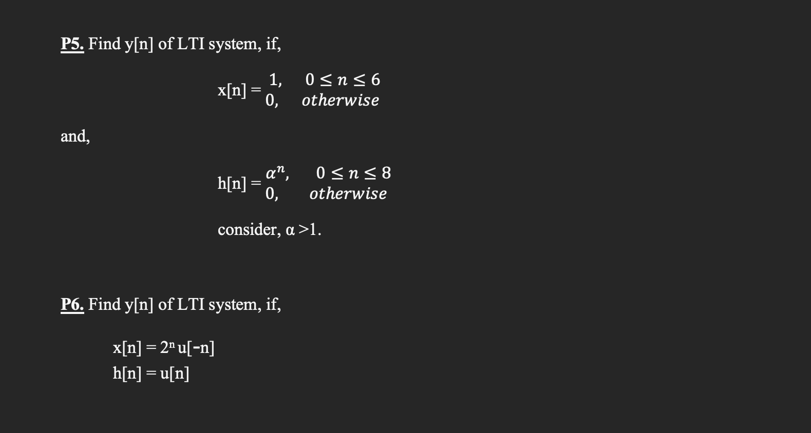 Solved P5. ﻿Find y[n] ﻿of LTI system, | Chegg.com