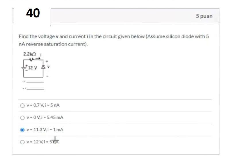 Solved Find the voltage V and currenti in the circuit given | Chegg.com
