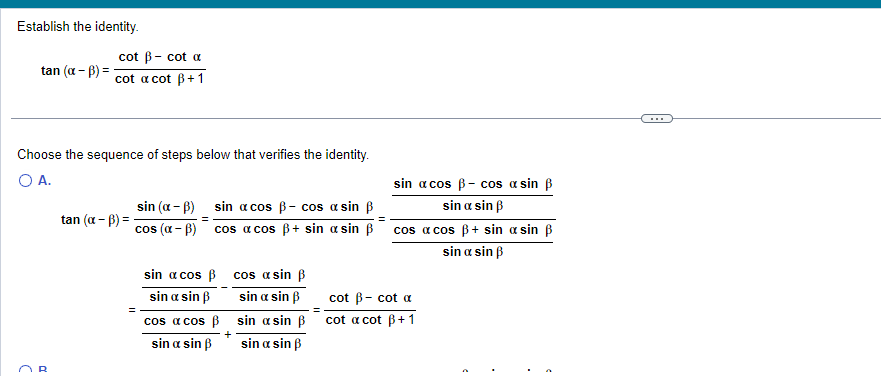 Solved sinαsinβ+sinαsinβ | Chegg.com