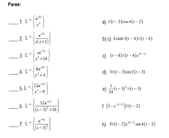 Solved Calculate the Laplace transform and its inverse using | Chegg.com