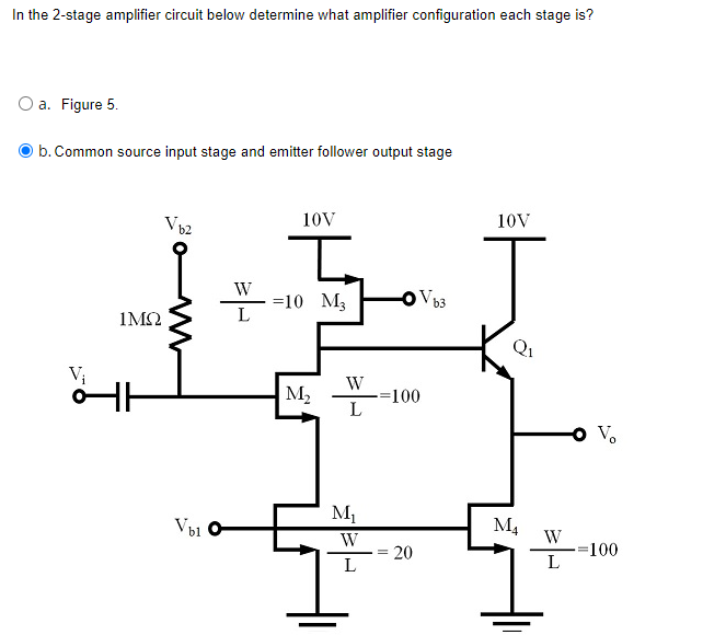 Solved In the 2-stage amplifier circuit below determine what | Chegg.com