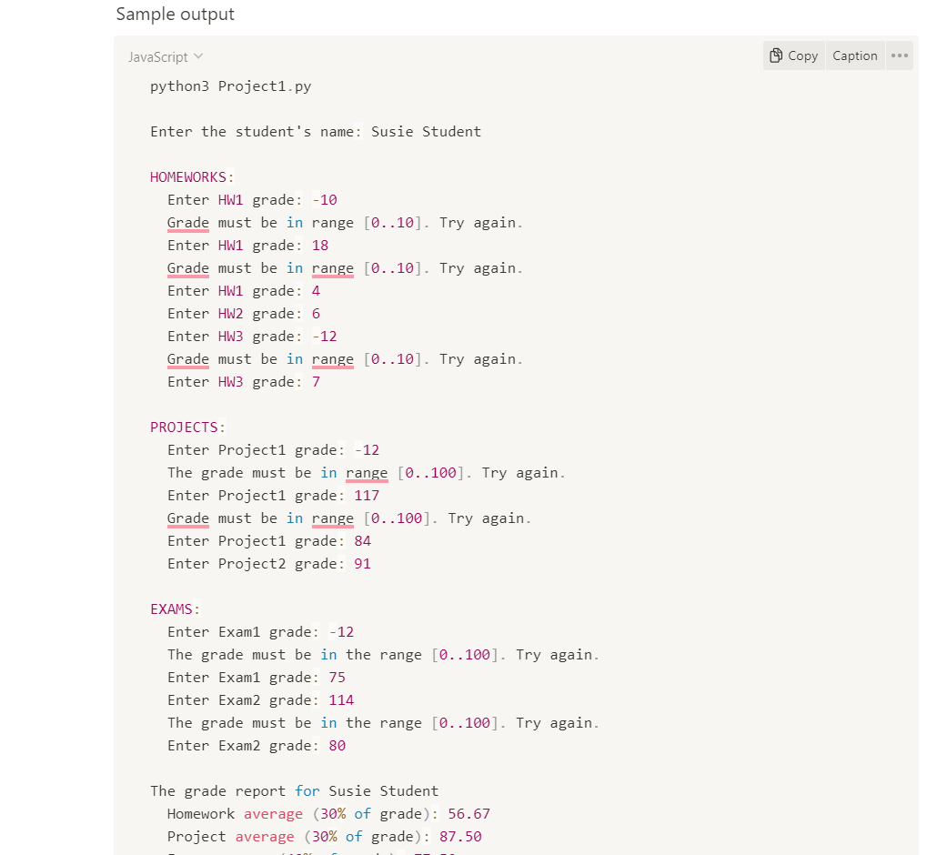 Solved Task: Create a program to compute a student's | Chegg.com