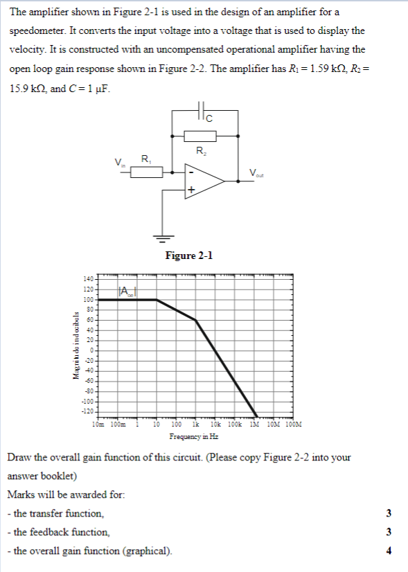 Solved The amplifier shown in Figure 2-1 is used in the | Chegg.com