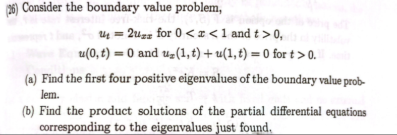 Solved (26) Consider the boundary value problem, | Chegg.com