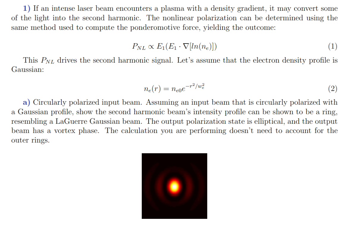 1) If An Intense Laser Beam Encounters A Plasma With | Chegg.com