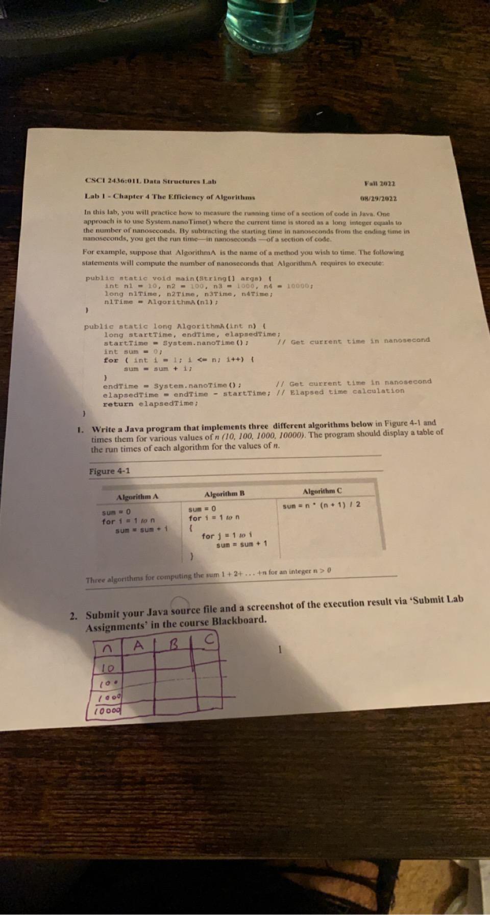 Solved In java language, we have to make a chart/table like | Chegg.com