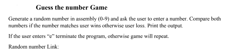 Solved Guess the number Game Generate a random number in | Chegg.com