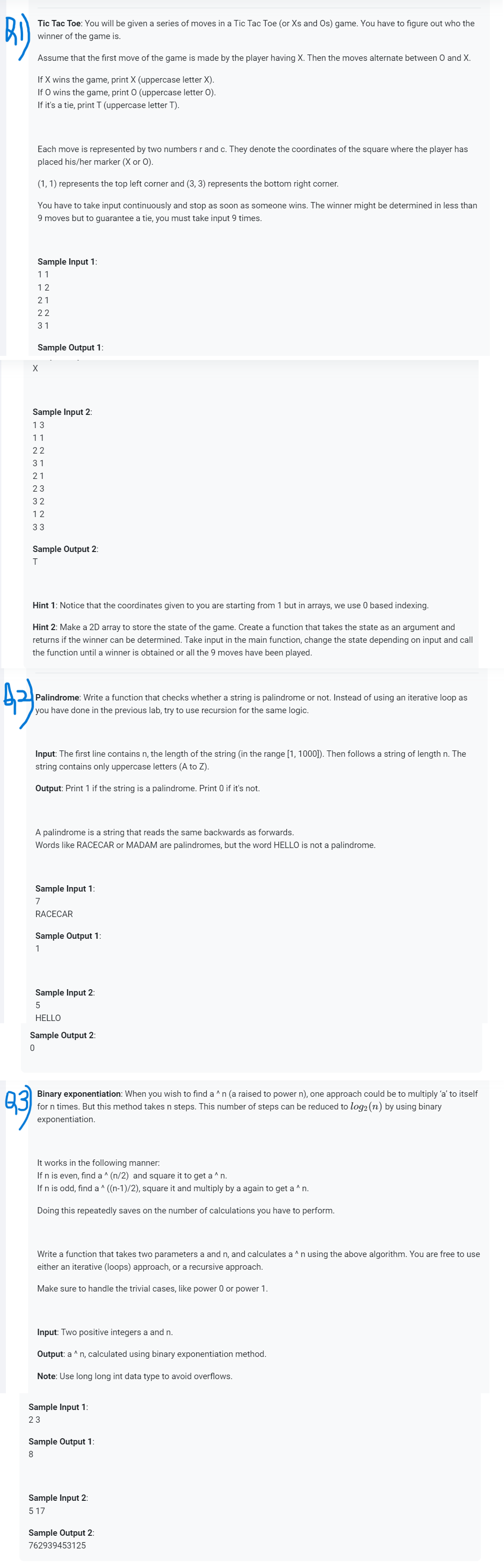 Solved Please solve the Q.1,2 and 3 by C programming only | Chegg.com