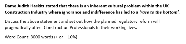 Solved Dame Judith Hackitt stated that there is an inherent | Chegg.com