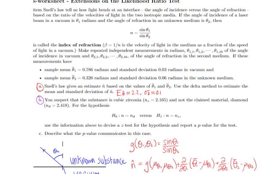 S-worksheet - Extensions on the Likelihood Ratio Test | Chegg.com