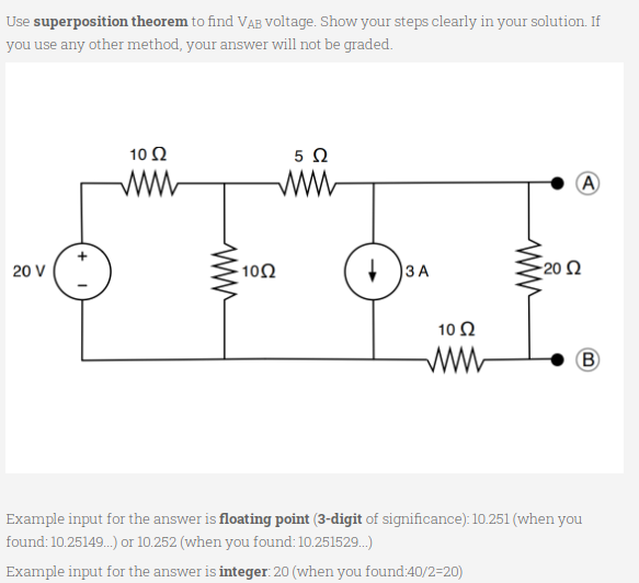Solved Use superposition theorem to find Vas voltage. Show | Chegg.com