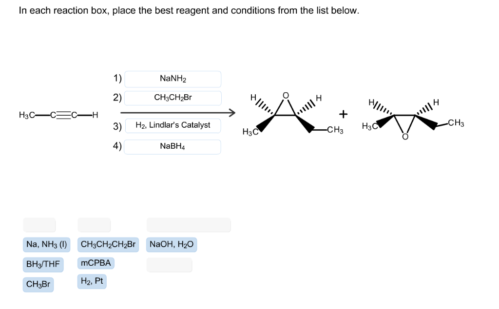 Solved In each reaction box, place the best reagent and | Chegg.com