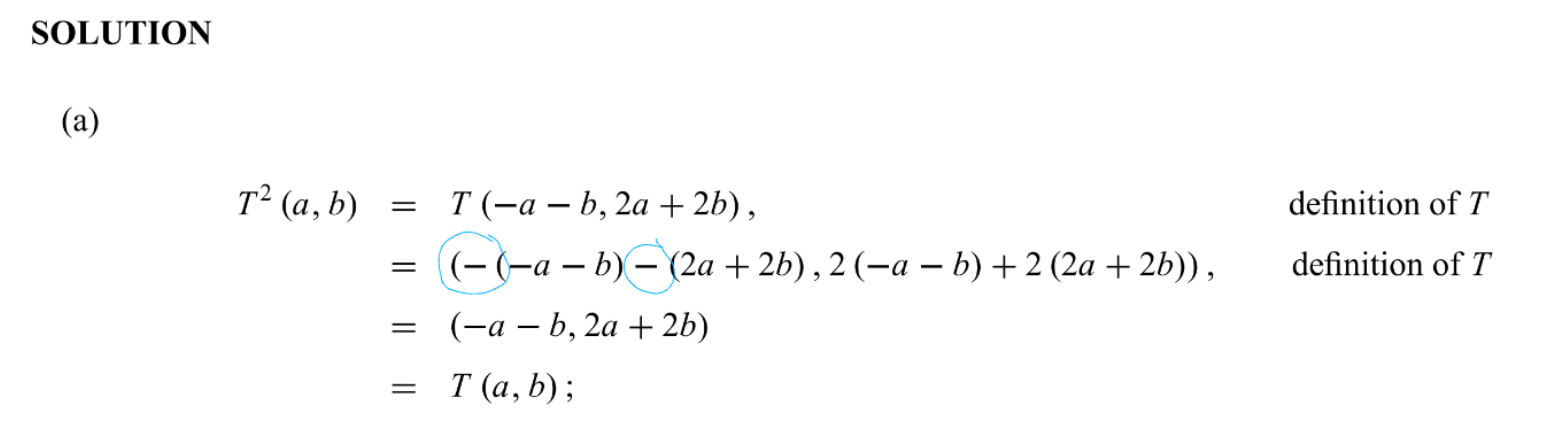 Let T:C2→C2 be defined by T(a,b)=(−a−b,2a+2b) for all | Chegg.com