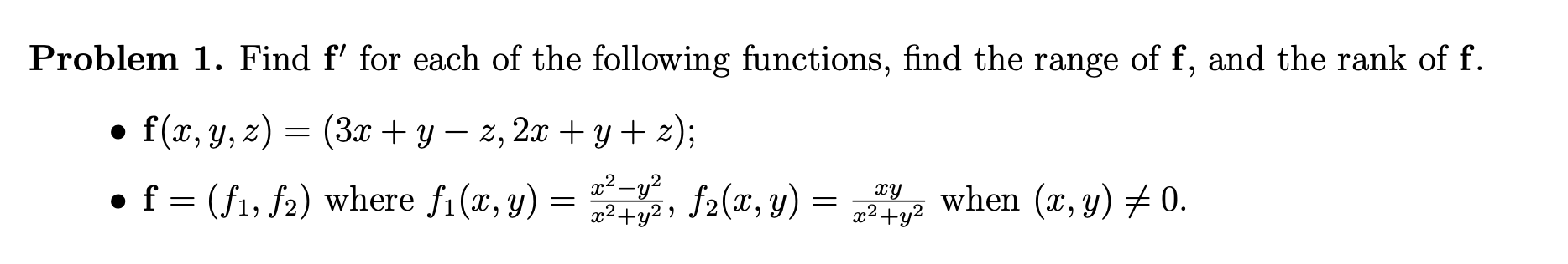 Solved Problem 1. Find f' for each of the following | Chegg.com