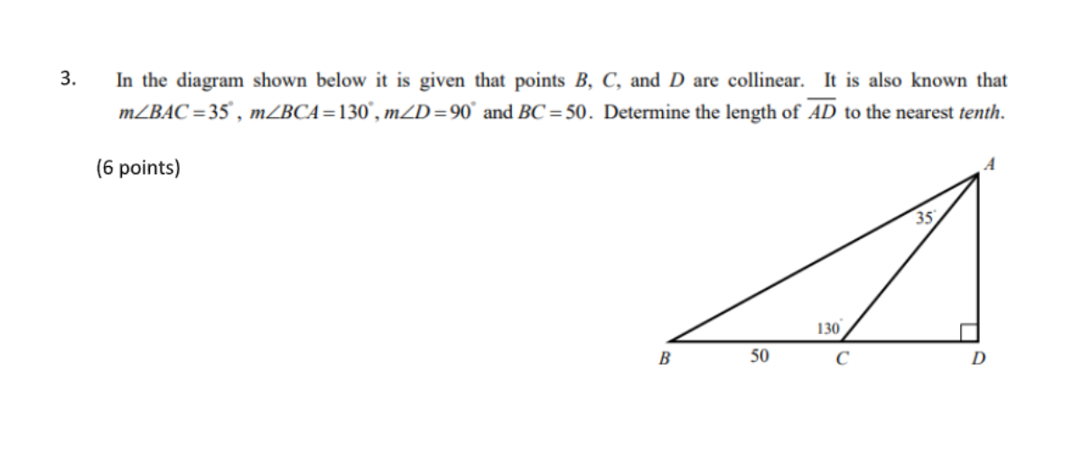 Solved 3. In the diagram shown below it is given that points | Chegg.com